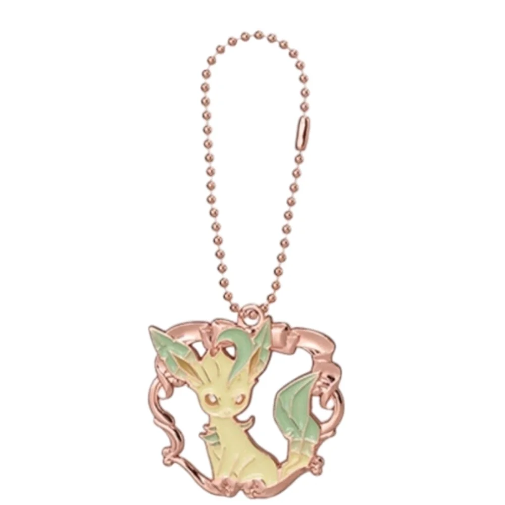 Pokemon Leafeon Rose Gold Metal Bag Charm Keychain